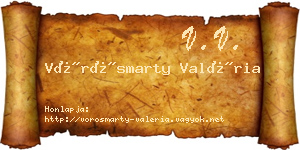 Vörösmarty Valéria névjegykártya